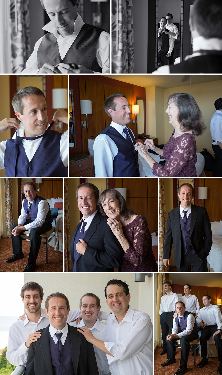 Images of the groom getting ready