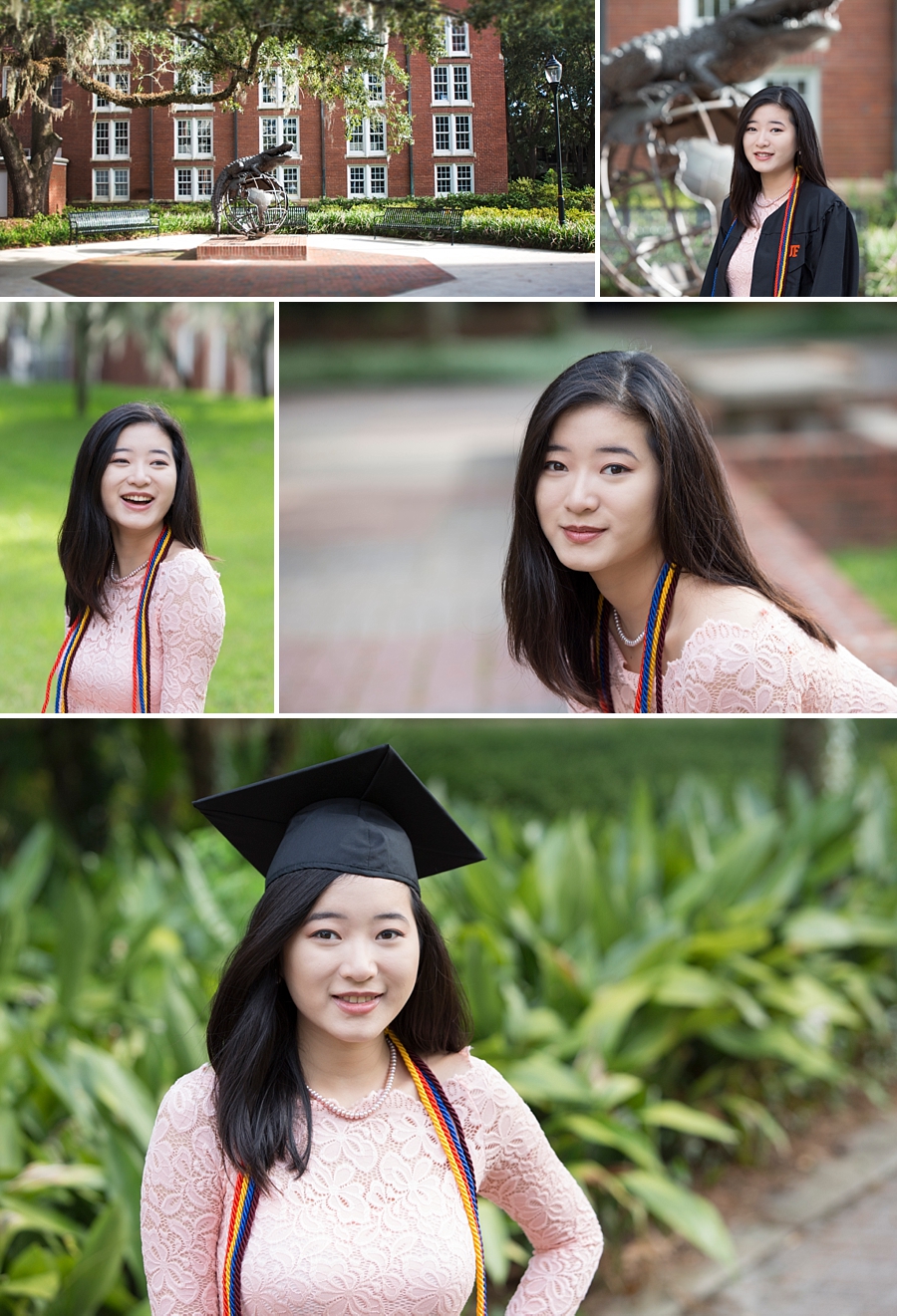 UF senior graduation photos on campus