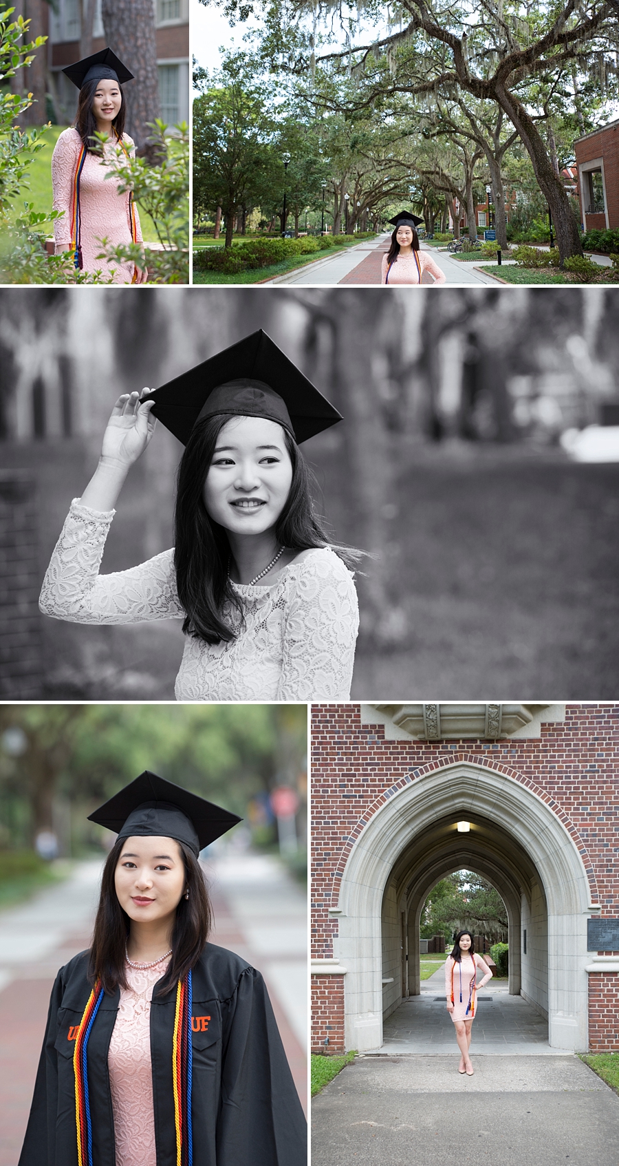 UF senior graduation photos on campus