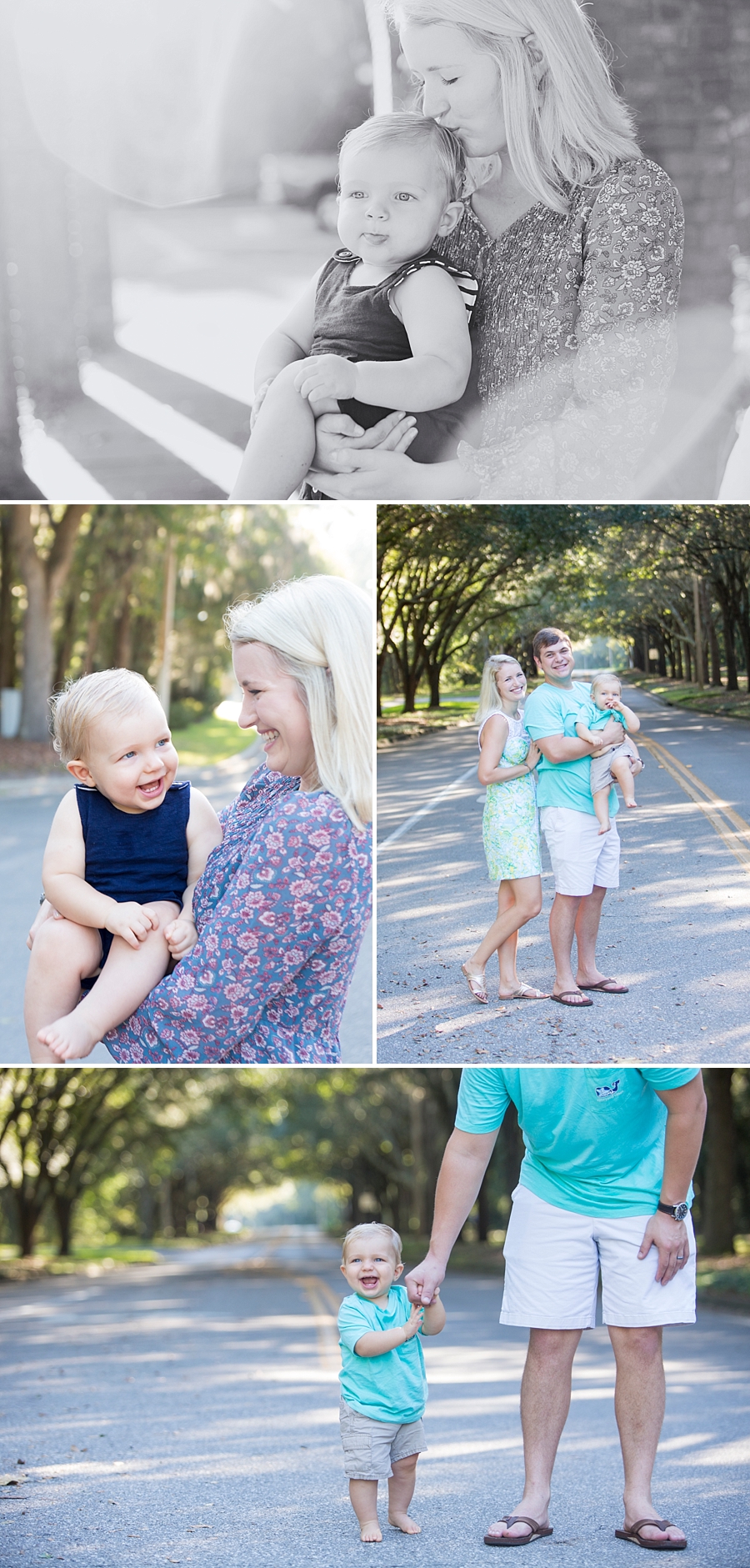 Family portraits with a one year old in Haile Plantation