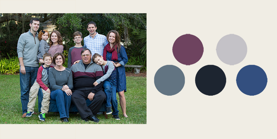 grey and berry styled family portrait session