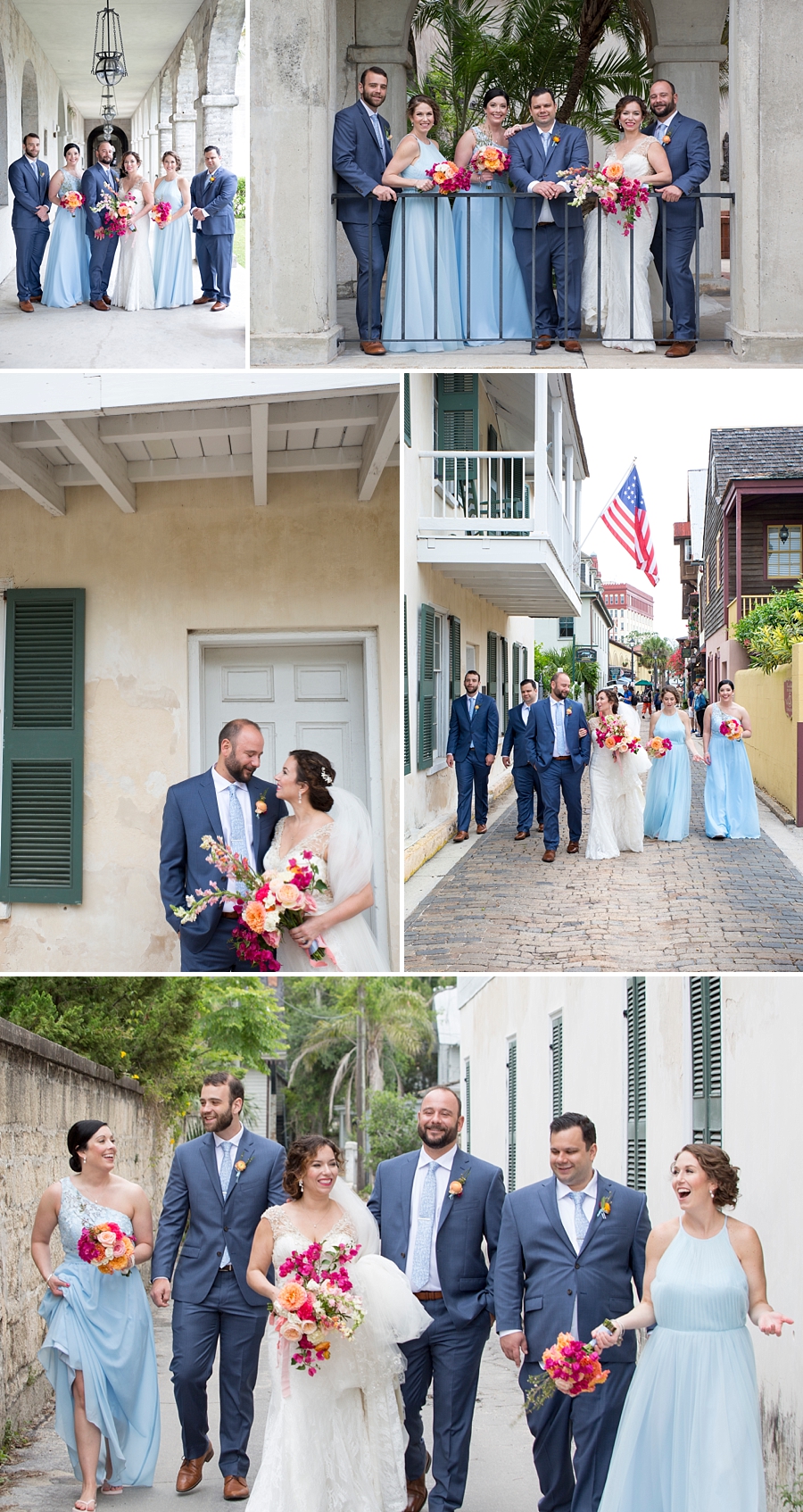 bridal party in downtown st. augustine