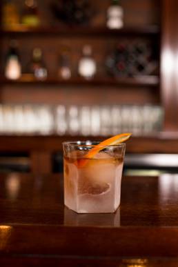 close up of cocktail at bar