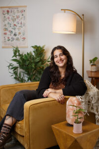 therapist sitting at her chair